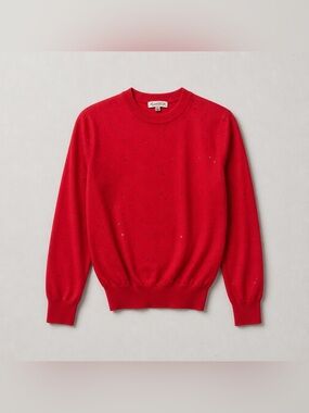 Nanette Lepore Bright Red Turtleneck Sweater with Stud Accents L